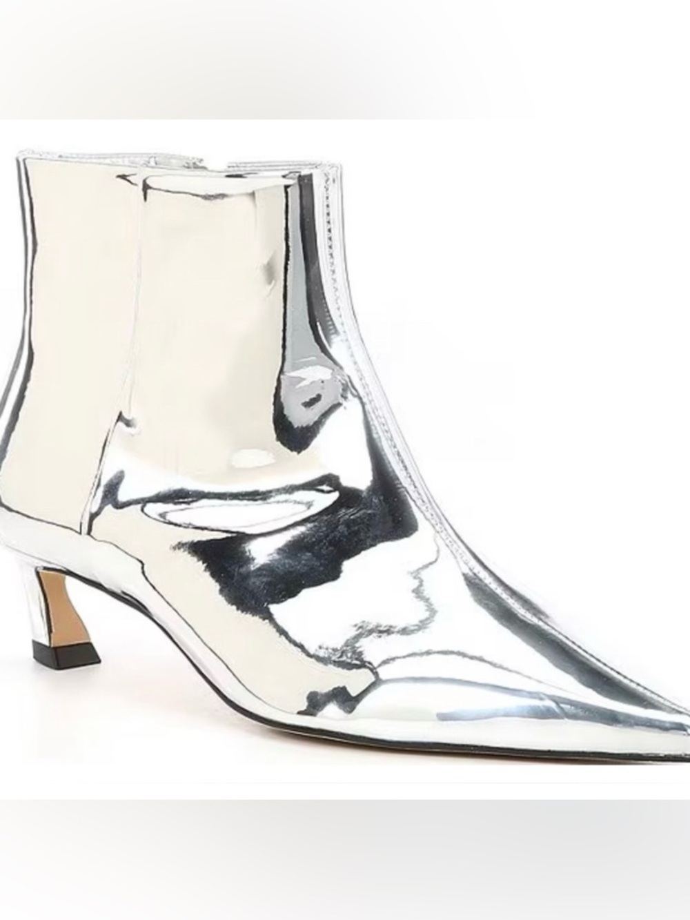 Gianni Bini Metallic Silver Pointed Toe Ankle Booties